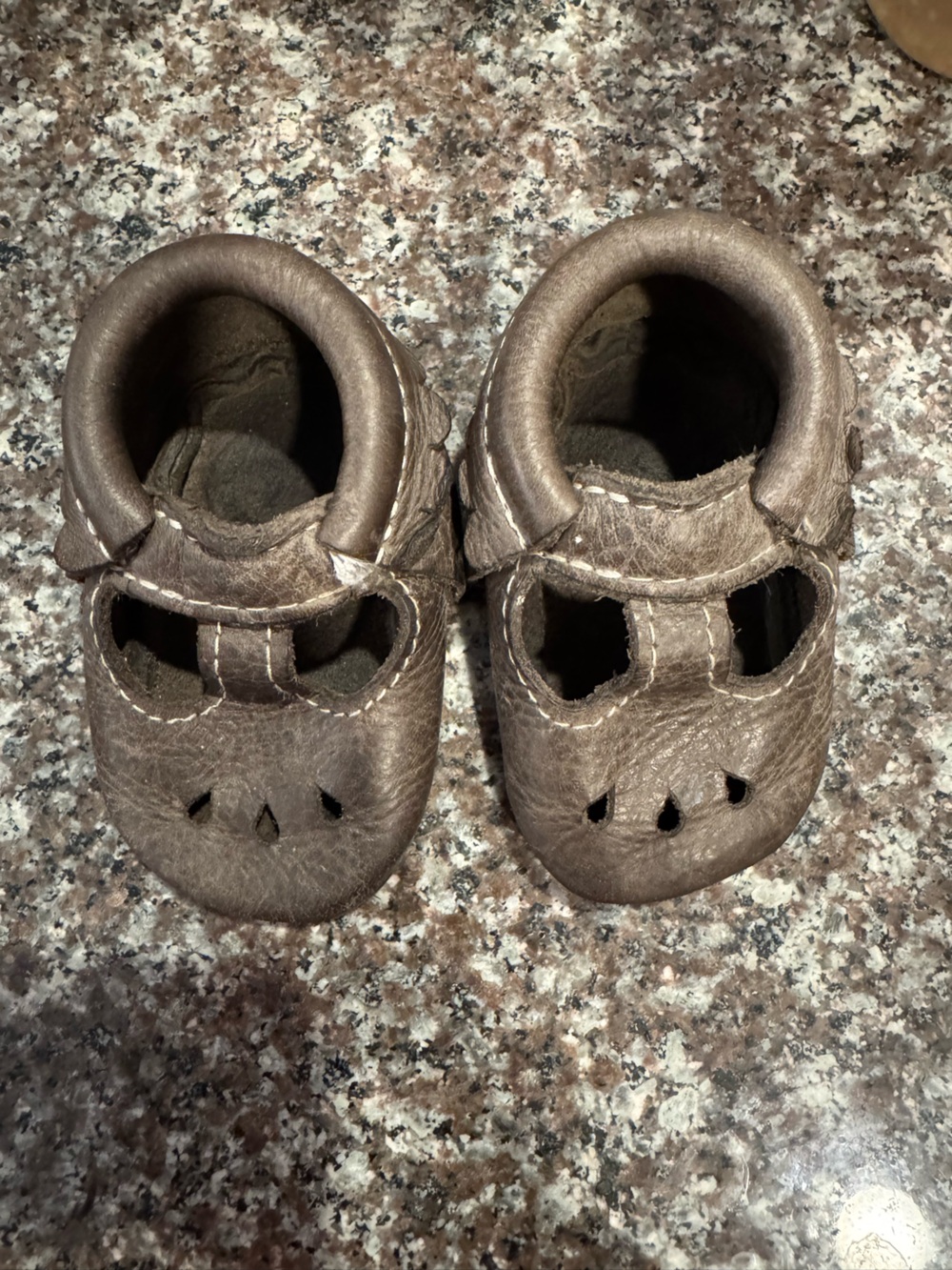 Freshly Picked Brown Leather Baby Walker Shoes